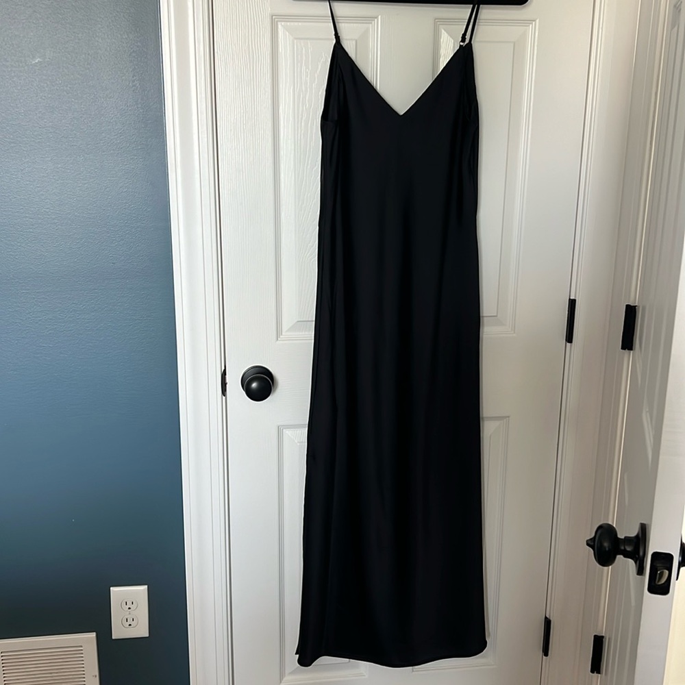 Black four length slip dress